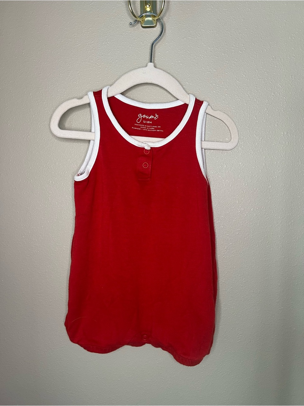 Goumi Quick Change Romper Red 12-18m